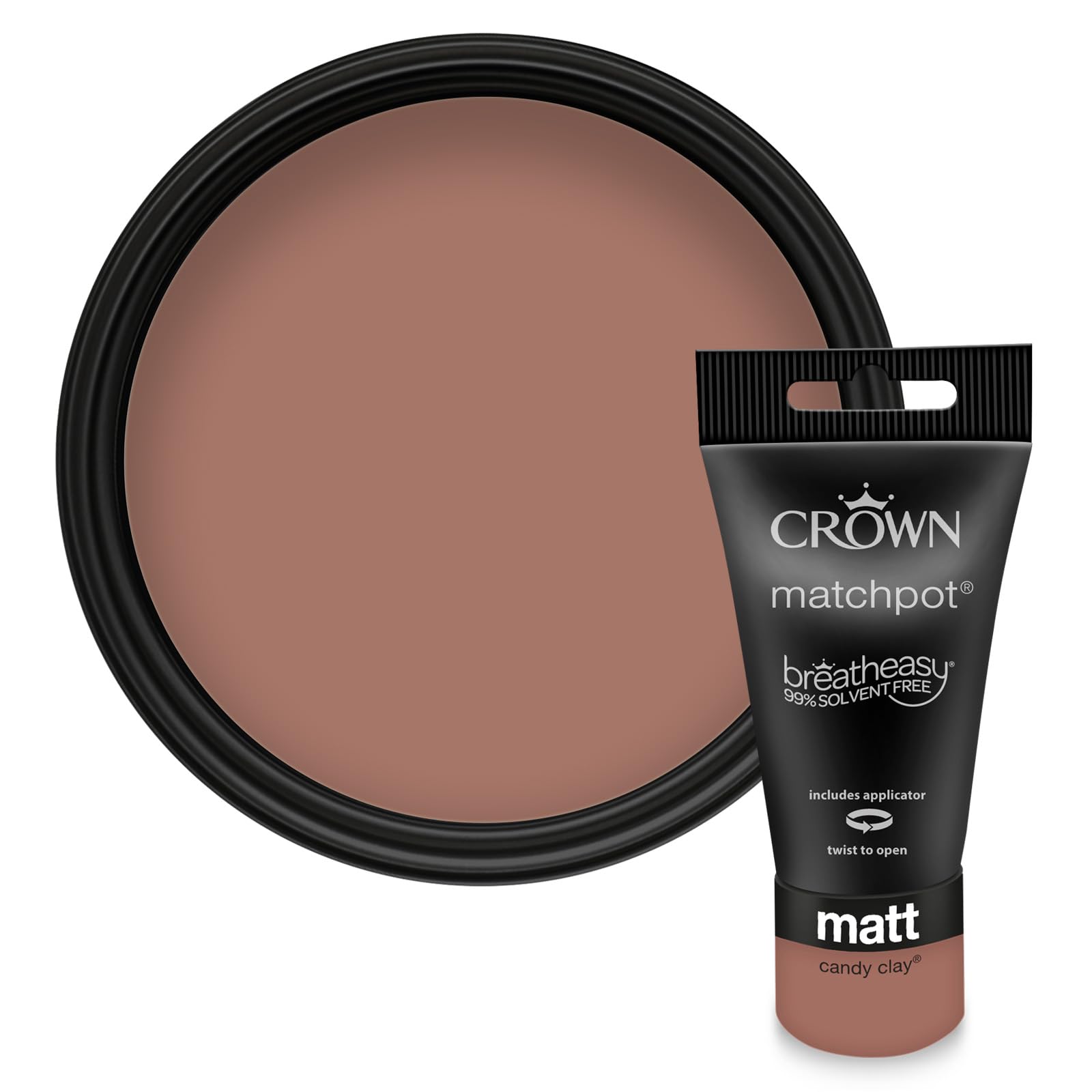 Crown WALLS & CEILINGS Clay Pink Matt Paint Tester - Sample 40ml