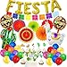CHMMY Decorazioni Feste Fiesta Messicana Arcobaleno Forniture Fiesta Multicolore Ventilatori di Carta Feste Palloncini Foil Alpaca Cake Topper per Cinco de Mayo Carnevali Festa di Compleanno