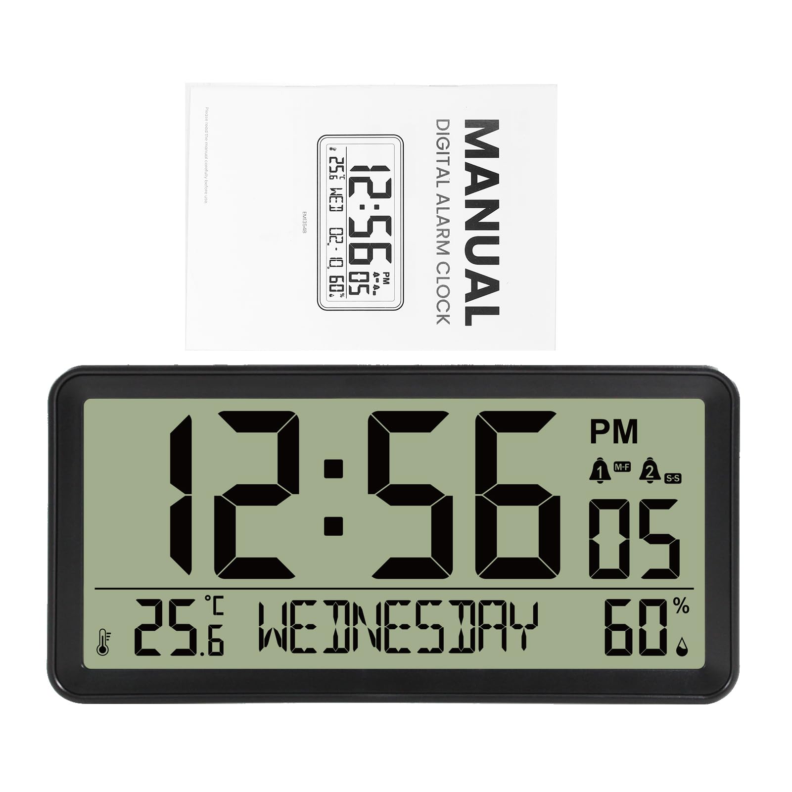 Réveil numérique LCD de chambre avec rétroéclairage et fonction snooze