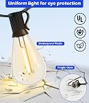 luckystyle 120FT LED Outdoor String Lights with 30+2 Edison Shatterproof Waterproof Bulbs, 2700K Commercial Grade Patio Lights, Heavy Duty Outside Hanging Outdoor Lights for Garden Porch Deck Decor