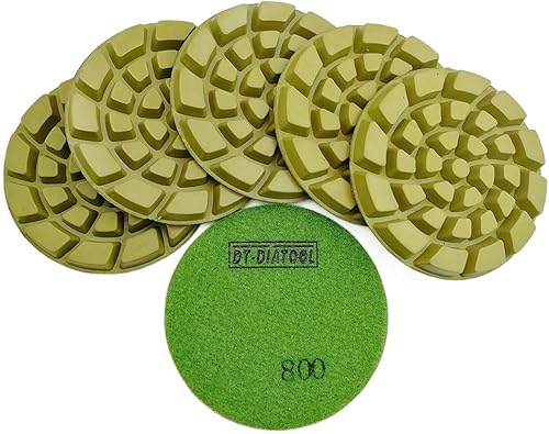 DT-DIATOOL Almohadillas de pulido de diamante para piso, resina de terrazo, diámetro del suelo, grano de 4 pulgadas, 800 unidades, 6 unidades