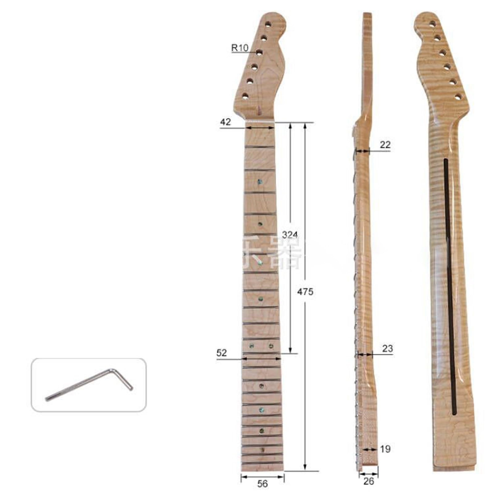 DIY Guitar Necks 6 String 22 Fret Tiger Maple Neck Suitable For TL Electric Guitar Accessories