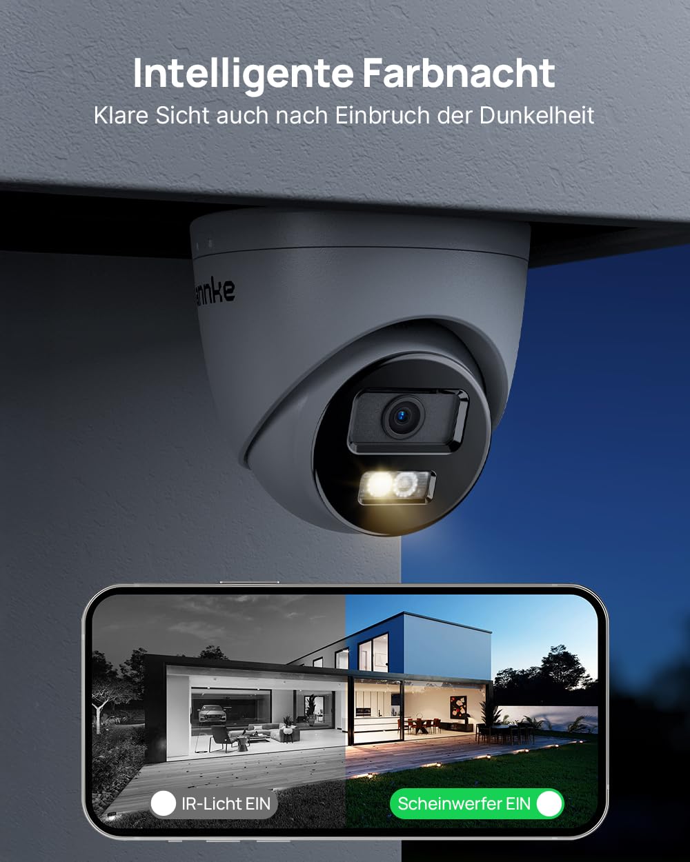 ANNKE 12MP PoE Überwachungskamera Set Aussen, 8CH H.265+ 12MP NVR mit 2TB Festplatte für 24/7 Videoüberwachung und 4X 12MP Dome IP Kamera, KI Personen und Fahrzeugerkennung, Spotlights, IP67