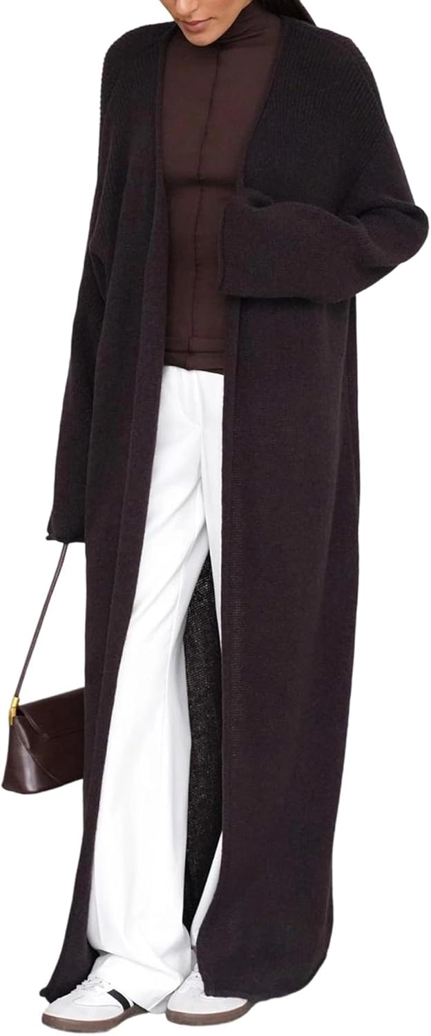 Unybwonn Long Cardigan Lightweight Open Front Long Sleeve Duster Sweater Casual Loose Thin Knit Maxi Coat Outwear