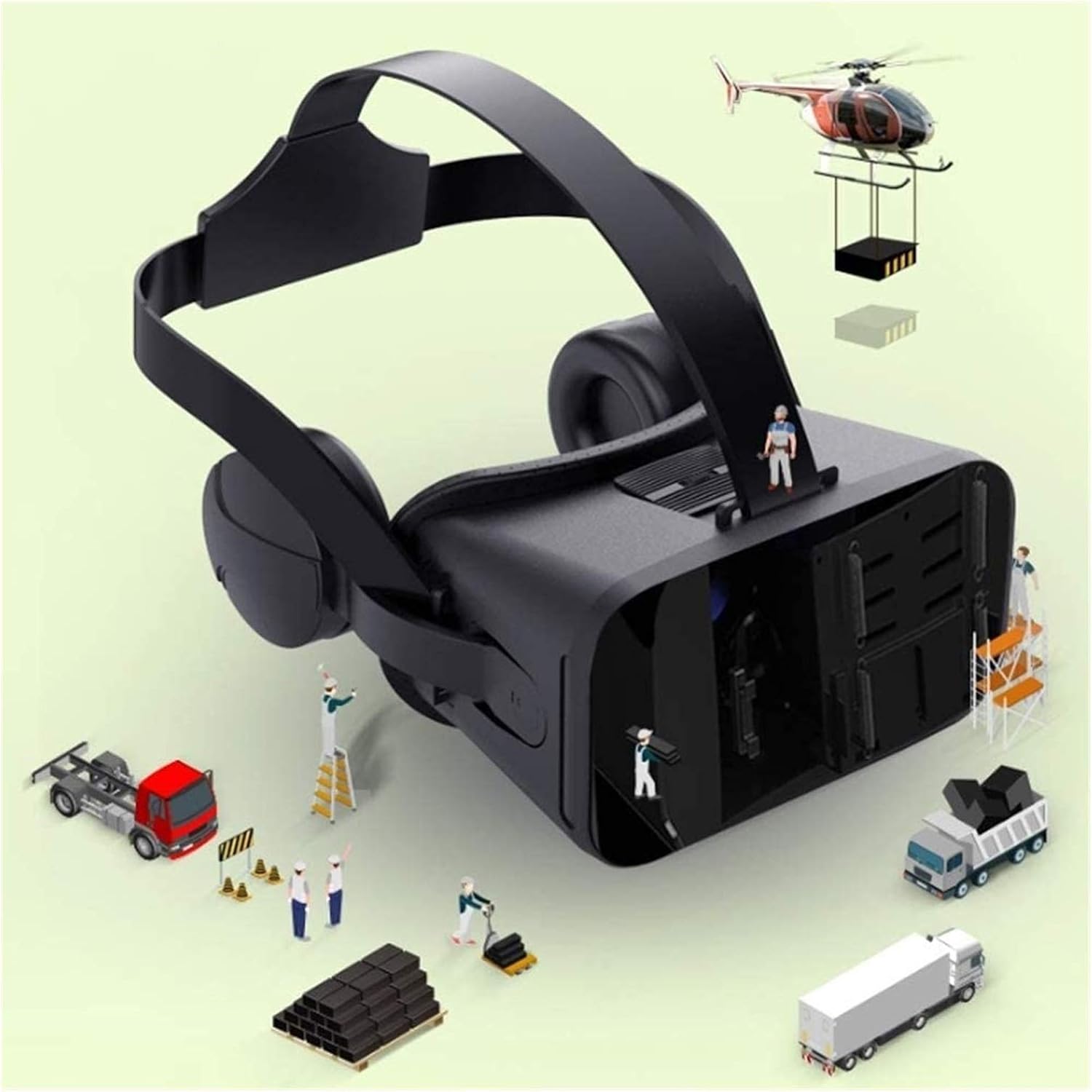 3D VR Het Eye Protected HD Universal Virtual Reality Goggles Compatible with iOS Android Phones Comfortable Adjustable VR Glasses Gift for Kids and Adults