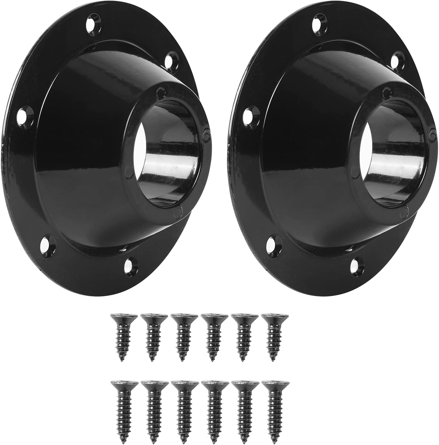 TonGass (2-Pack Black RV Table Base (Standard Size) - Aluminum Pedestal Table Base Flange - Table and Floor Mounting Base with 6 Mounting Holes - Includes Mounting Screws