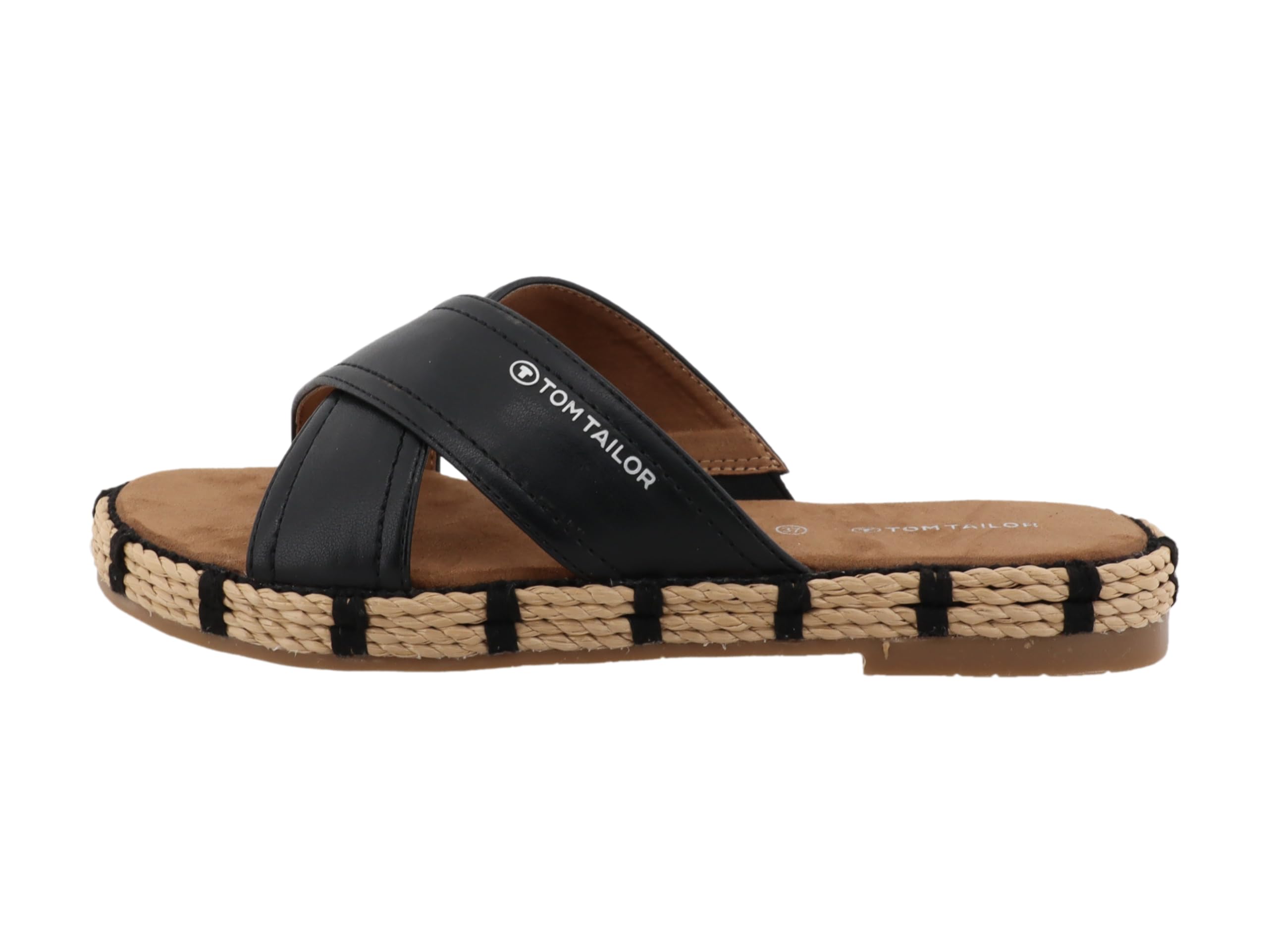 TOM TAILOR Women's 5390850021 Sliding Sandals, Black, 39 EU, Black, 7 UK