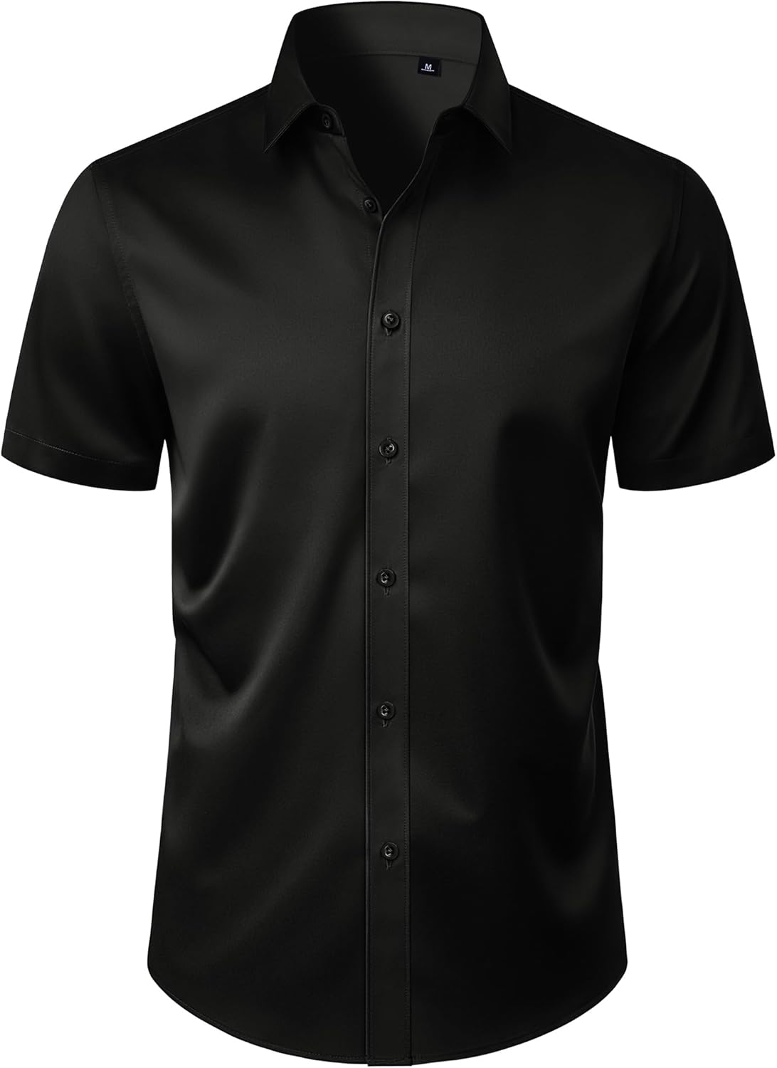 Men's Short Sleeve Dress Shirts Stain Shield Stretch Button Down Shirt Business Casual Formal Wedding Office Tops