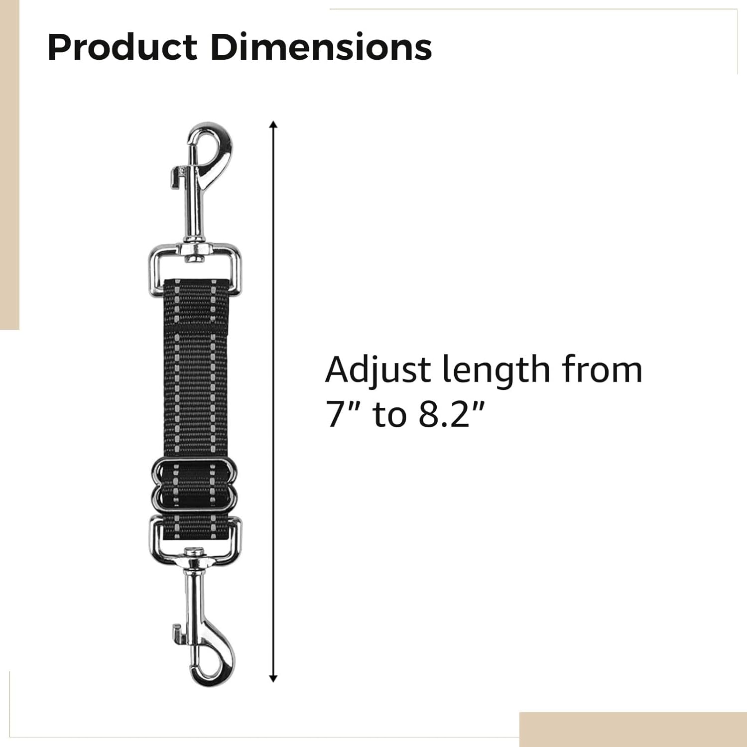 10-Pack Reflective Pet Leash Extensions with Double Hooks, Adjustable Dog Collar Clips for Enhanced Safety