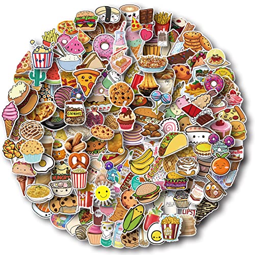 Cute Food Vinyl Stickers Pack for Water Bottles Waterproof Matte 200 Pieces