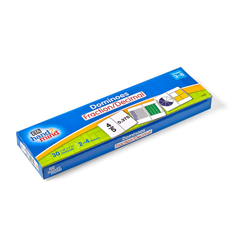 Hand2mind fraction and decimal dominoes game tiles montessori math 