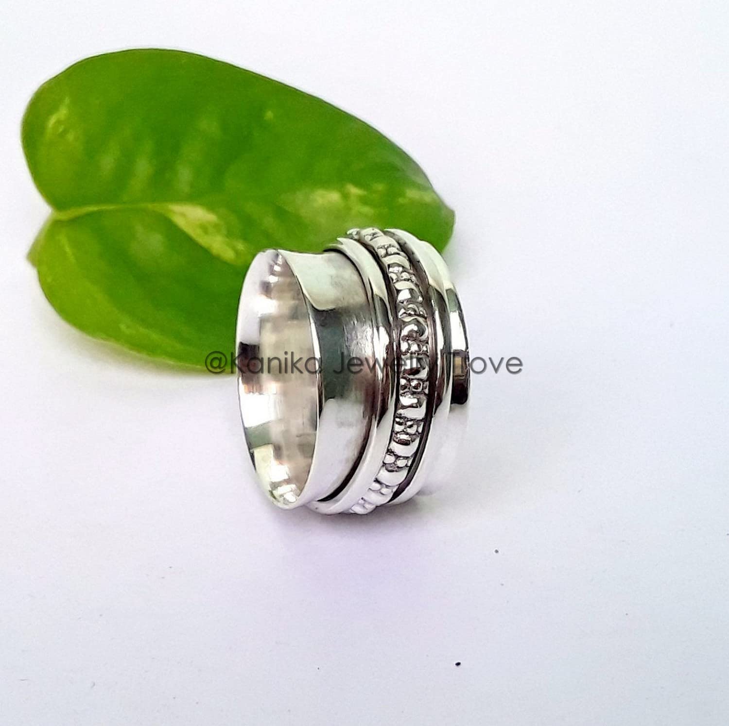 Angst Ring für Meditaion, 925 Sterling Silber Spinner Band Ringe für Damen, Geschenk Ring zum Muttertag Größe 7