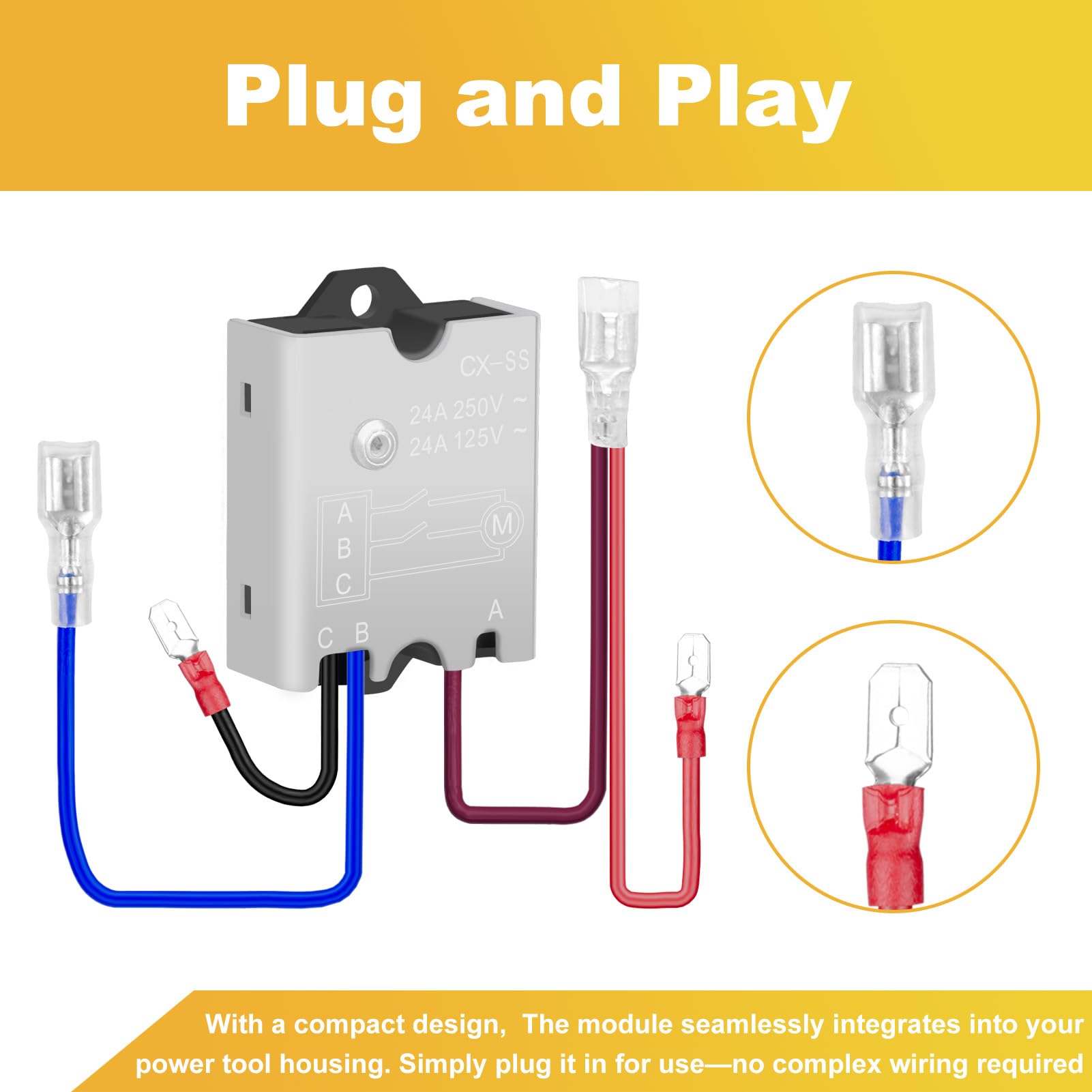 2PCS Soft Start Module Small Design Softstart Switch 125/250V To 24A For Angle Grinder Cutting Maschinen Electric Tool Parts