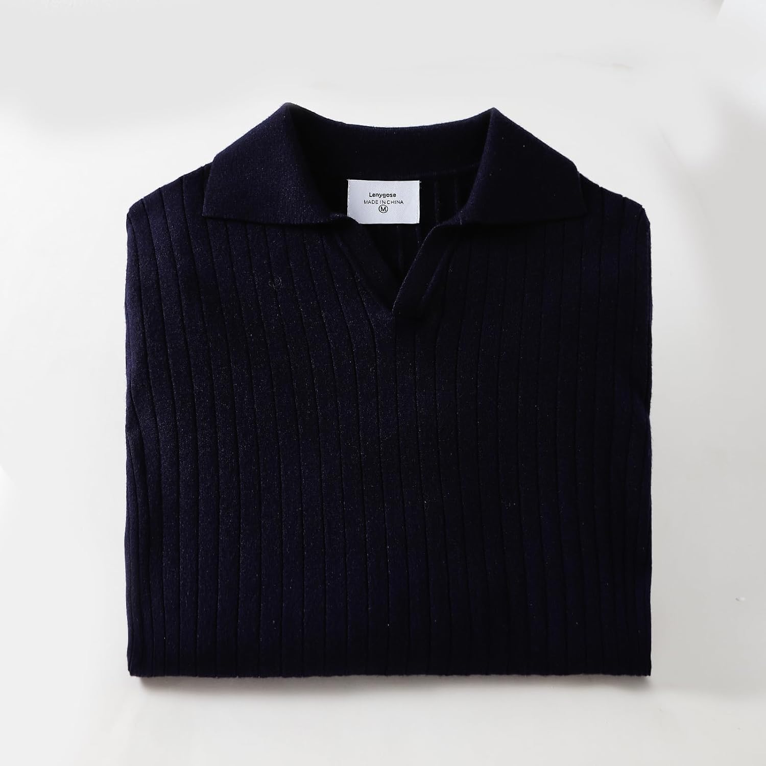 Mens Polo Sweater V Neck Long Sleeve Knit Collared Pullover Business Casual Ribbed for Fall Winter Spring - Image 7