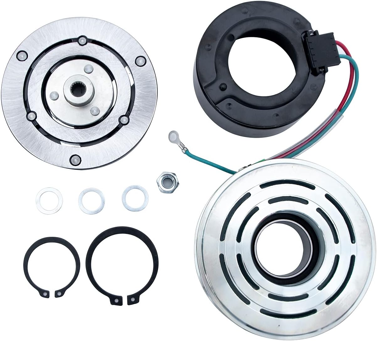 FKG AC Compressor Clutch Assembly Repair Kit CO 4914AC 38810PLMA12 Fit for 2002-2005 Honda Civic 1.7L