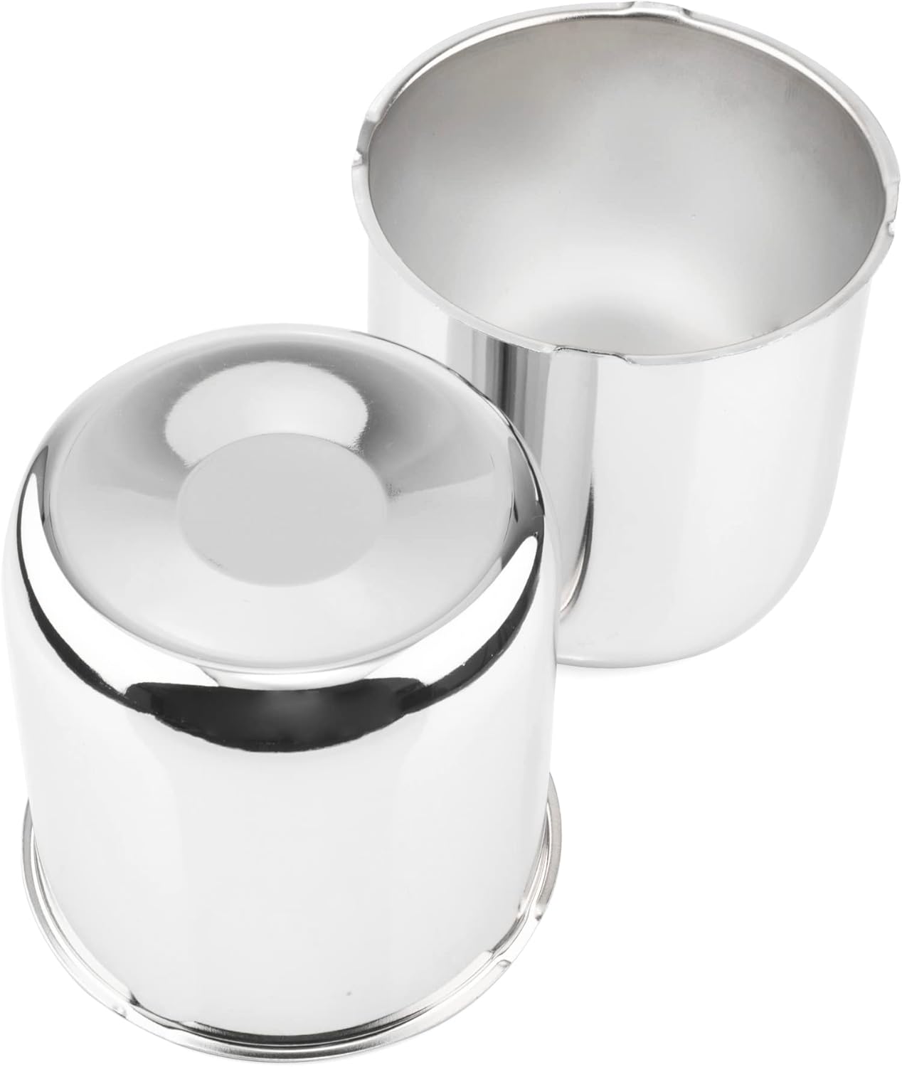 2Pcs 4.88inch Trailer Wheel Center Caps Push Through 4.88" Bore 4.76" Tall Hub Cap for Truck SUV RV Wheel Rim, Chrome Silver Wheel Cover