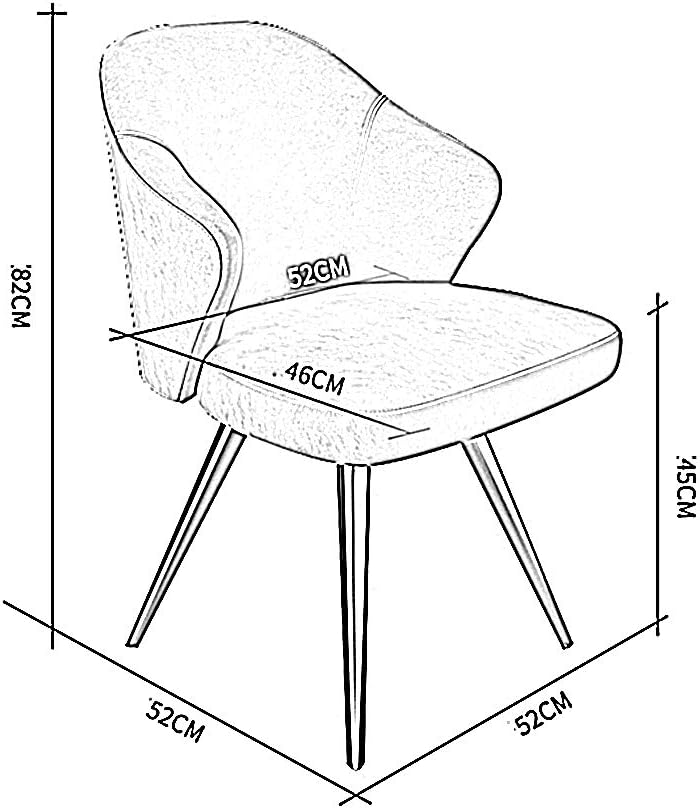 Comfortable Chair Dining Chairs Steel Legs,Upholstered Lounge Stool Ergonomically Designed , Nordic Contemporary Living Room Room Coffee Chairs/Study Chair,for Restaurant/Pub/Cafe/Living Room/Bedroo