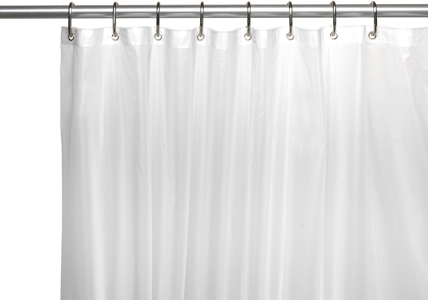 2-Pack Heavy Duty 100% Water Repellent, 10 Mil, Durable Shower Curtain Liner with Reinforced Header, Rustproof Grommets, & Weighted Magnetic Hem DPC Clear