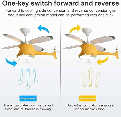 Miniatura 6 de Ventilador de techo para dormitorio infantil de 42 pulgadas con luces, velocidad de control remoto, ajuste de 6 velocidades, temporizador de
