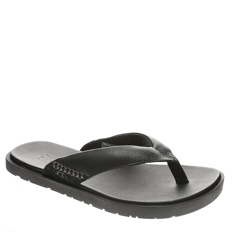 UGG M Seaside Flip Tasmania ブラック 11 New UGG Seaside Flip Sandals - Black Leather, Size 13 M US