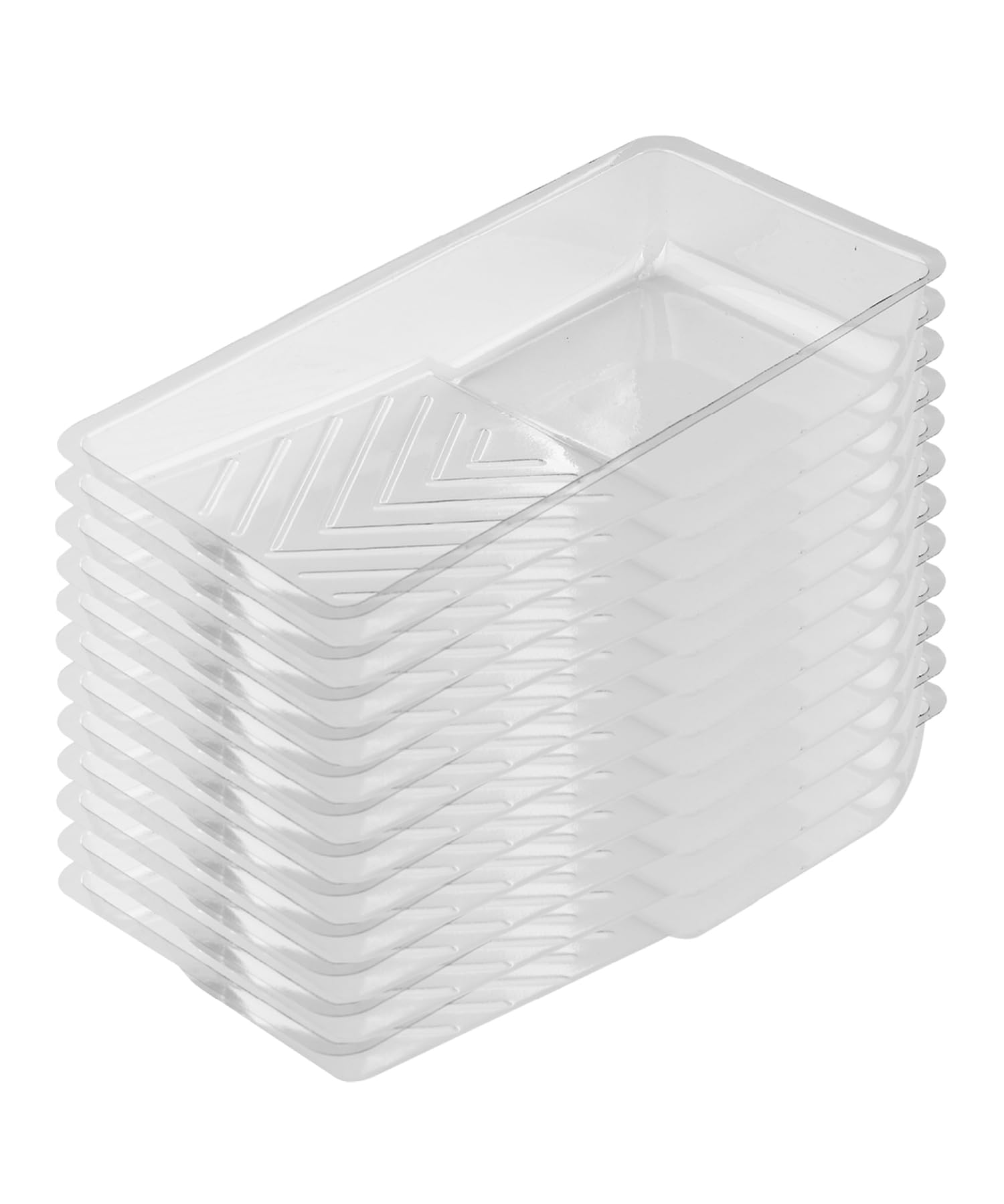 Bates Choice 4 Inch Paint Tray Liner, 12 Pack, Modern Plastic White Paint Tray