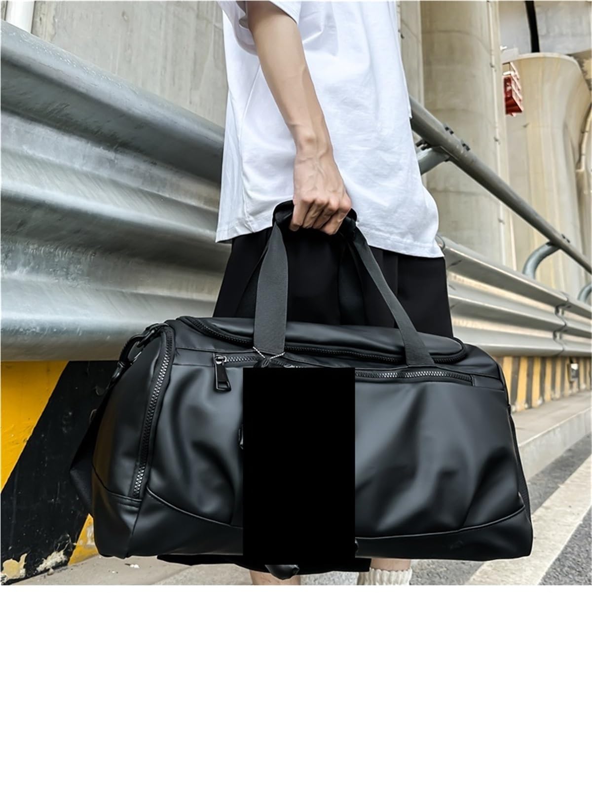 Große Leder-Fitness-Umhängetasche für Herren Große wasserdichte Reisetasche aus Leder for Herren, Hand-Trocken-/Nasstrennung, Sporttasche, lässige Faltbare Tasche(Color Pendant 6)