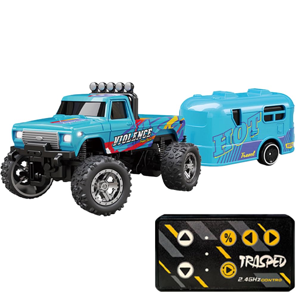 Mini RC Truck, Truck, Truck télécommandé 2,4 G, échelle 1:64 Truck, Voiture télécommandée avec lumières, Mini Camion Jouets pour Enfants
