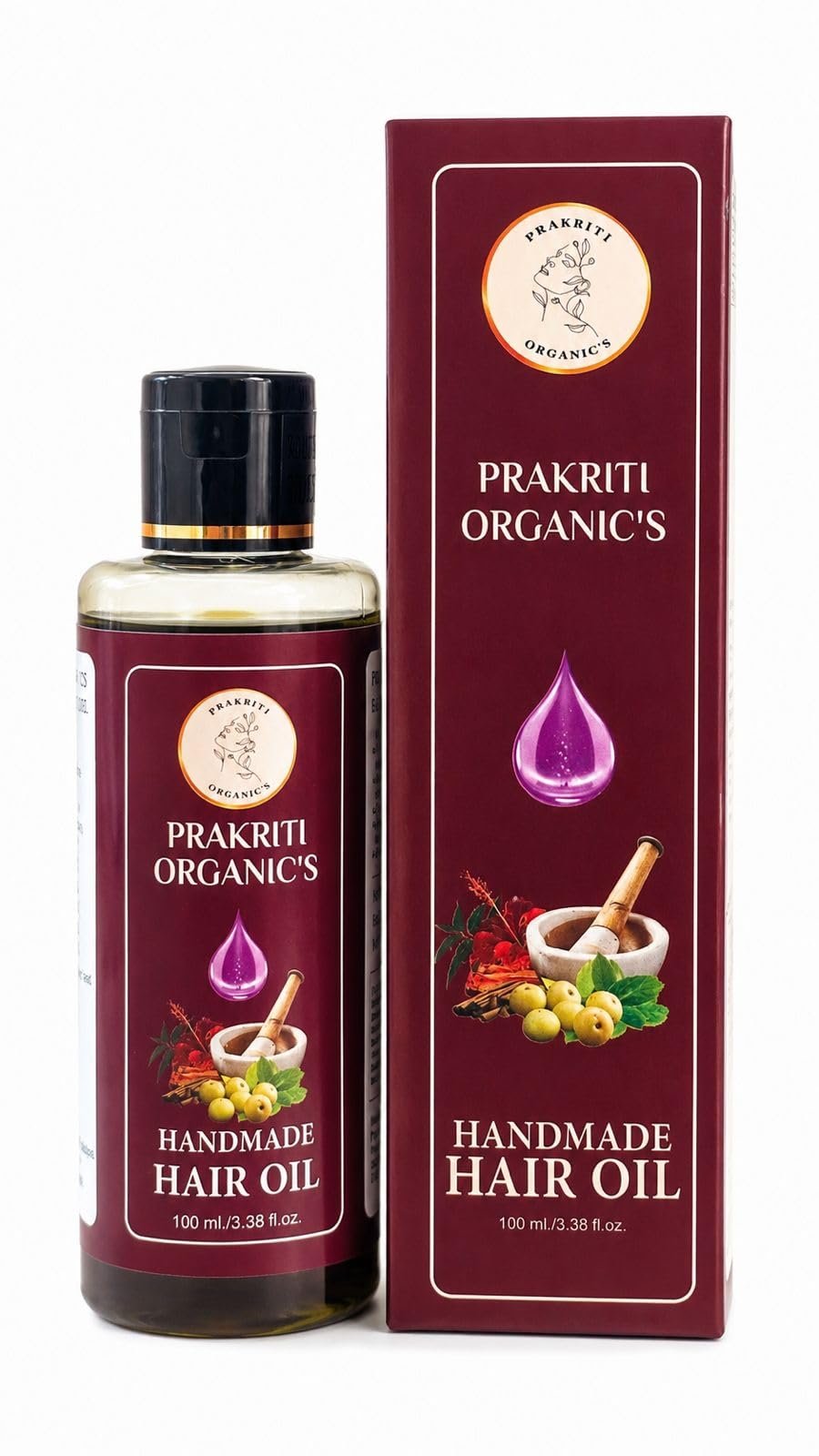 Handmade Hair Oil, Sun Infused Herbal with Coconut, Castor, Bhringraj & Amla, Natural Hair Growth, Reduces Hair Fall, Chemical-Free, 100ml-image-29