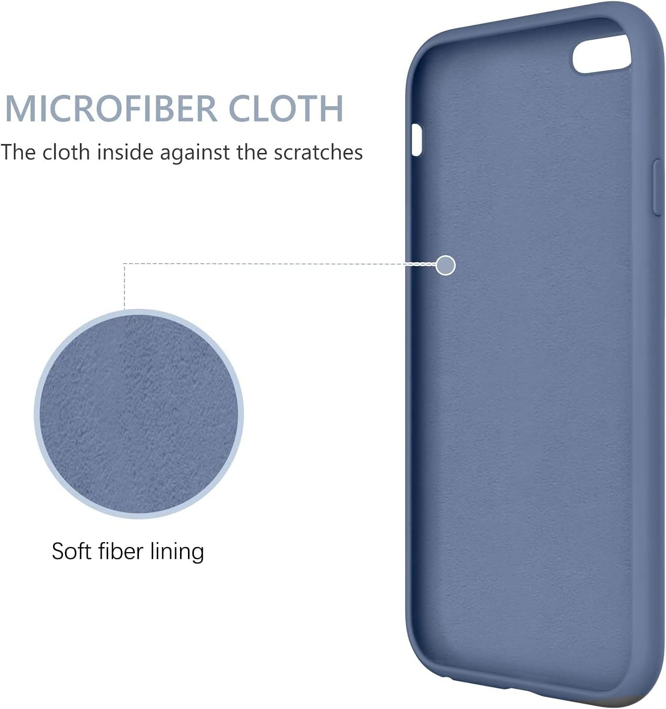 GUAGUA iPhone 6s Plus Case iPhone 6 Plus Case Liquid Silicone Soft Gel Rubber Slim Thin Microfiber Lining Cushion Texture Shockproof Protective Phone Cases for iPhone 6 Plus/6s Plus Lavender Gray