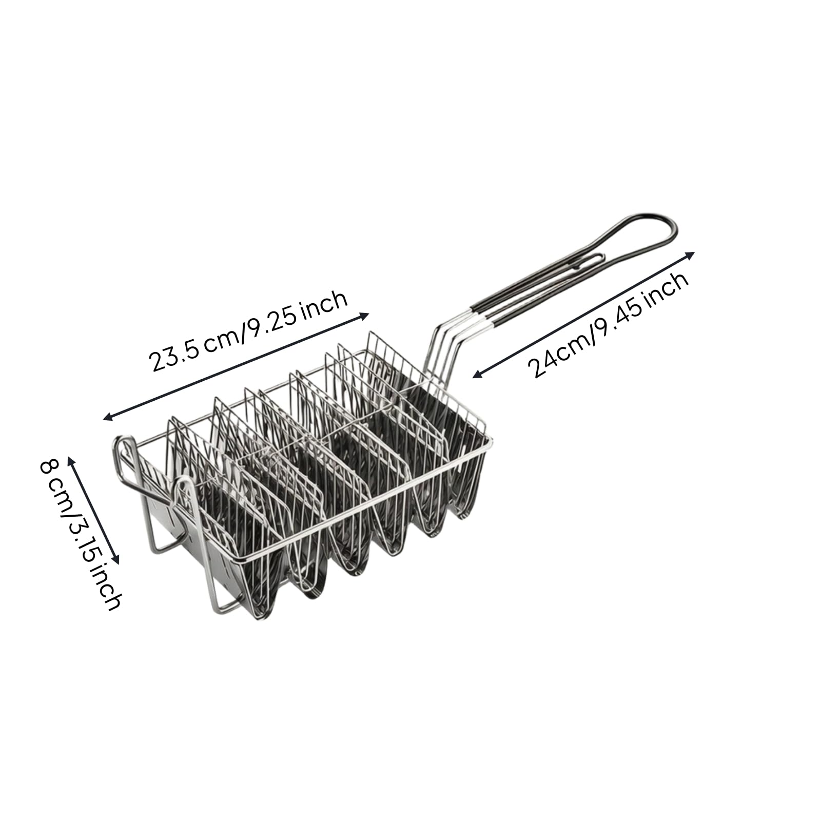 Moule à Taco Panier Friteuse Support Réchaud Ustensile Métal Acier Inoxydable 430 Cadre à Fils Circulation Huile Régulière pour Croquantes Poignée, style to 2