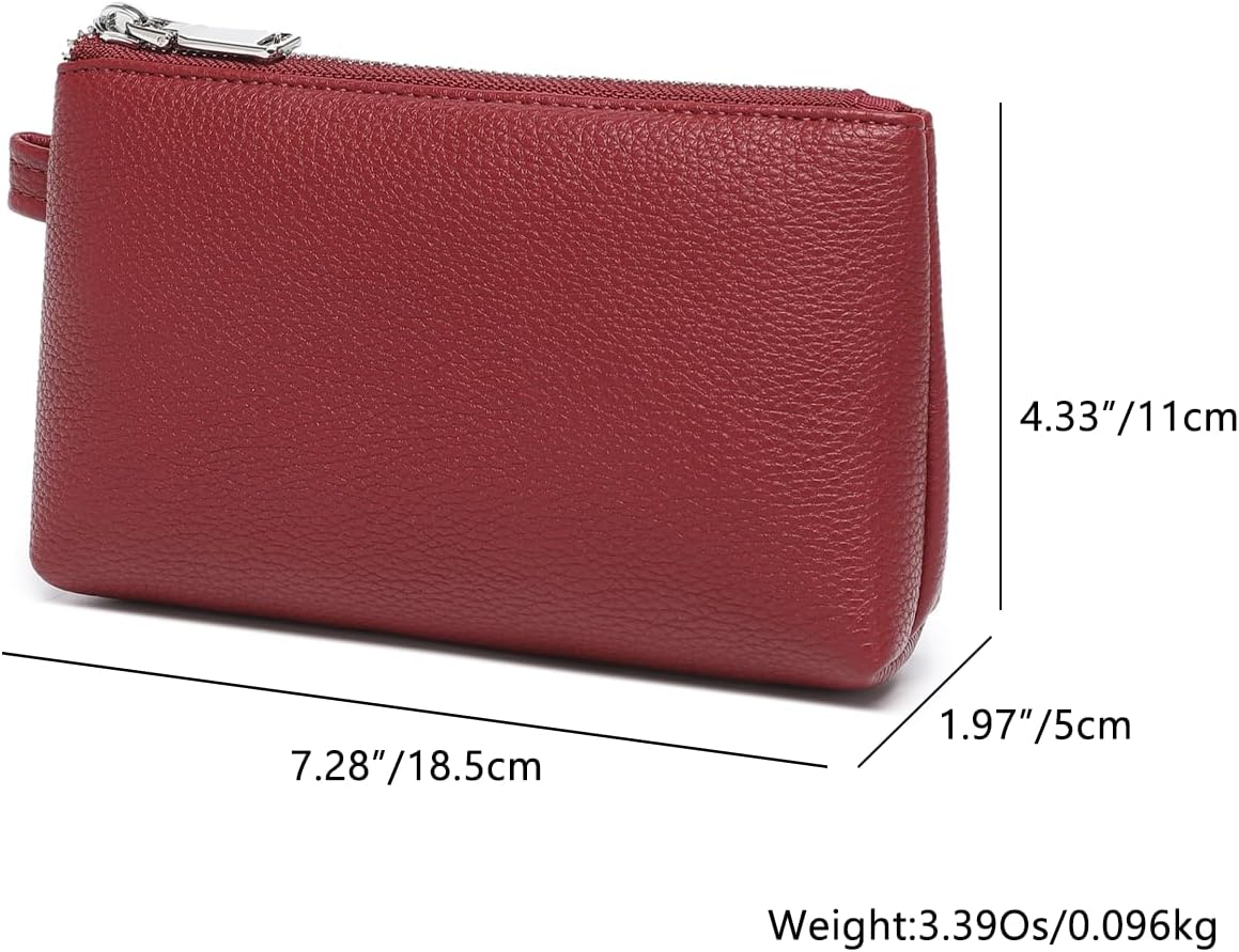 PU Leather Makeup Simple and Convenient Handbag Small Exquisite Storage Bag (Pu/Encore Red) - Image 2