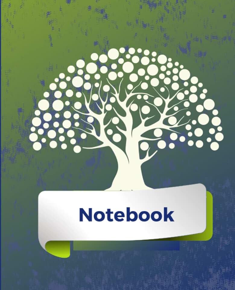 Animated Tree With Banner Notebook: Wide-Ruled, 100 lined Sheets, Matte Cover, 7.5 X 9.25, For Kids, Teens, And Adults