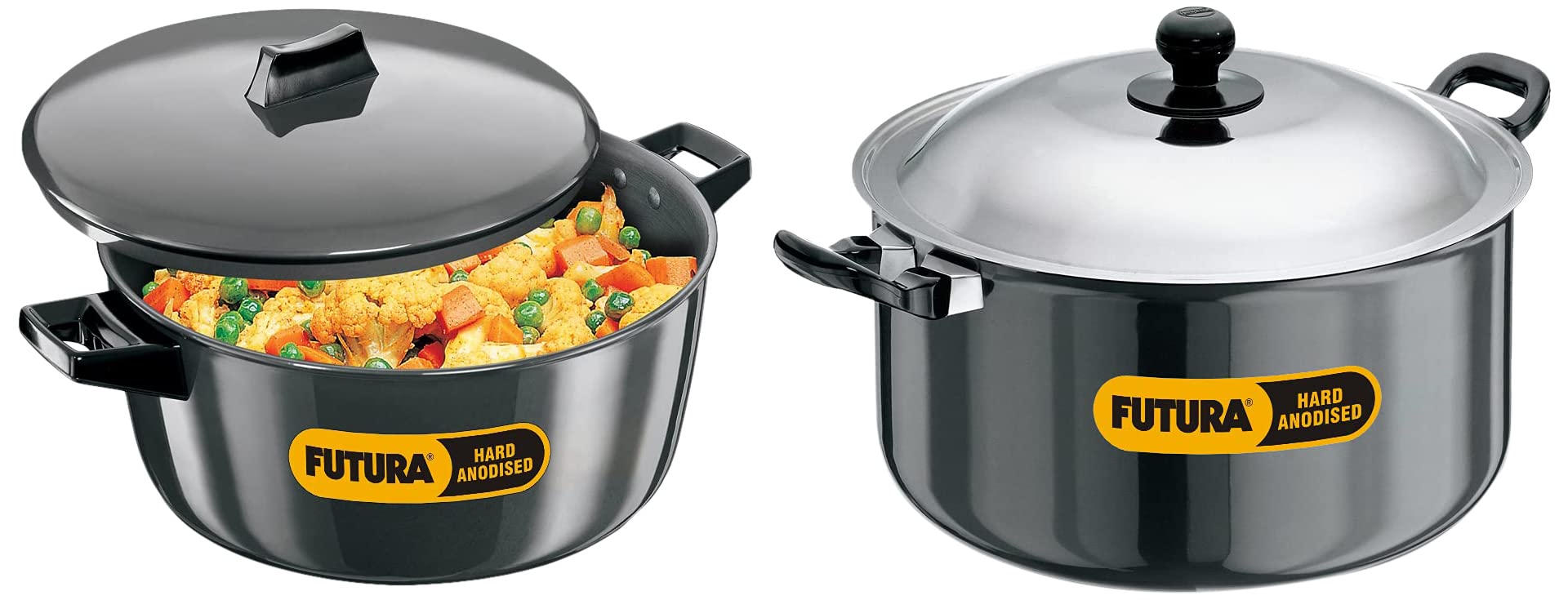 Hawkins Futura Hard Anodised Cook-n-Serve Bowl, 6 litres, Black & Futura Hard Anodised Stewpot with Lid, 8.5 litres Combo (B085GPRT2N) Amazon Price History, Amazon Price Tracker