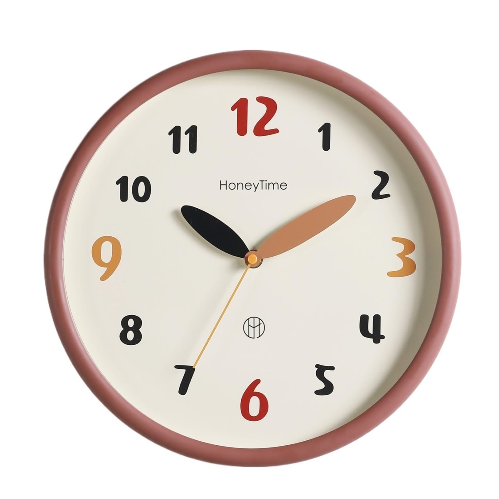 BDFJEDS Wall Clock Modern Round Wall Clock Simple Hanging Watch Silent Quartz Movement Minimalist Home Office Bedroom Decorations(Red)