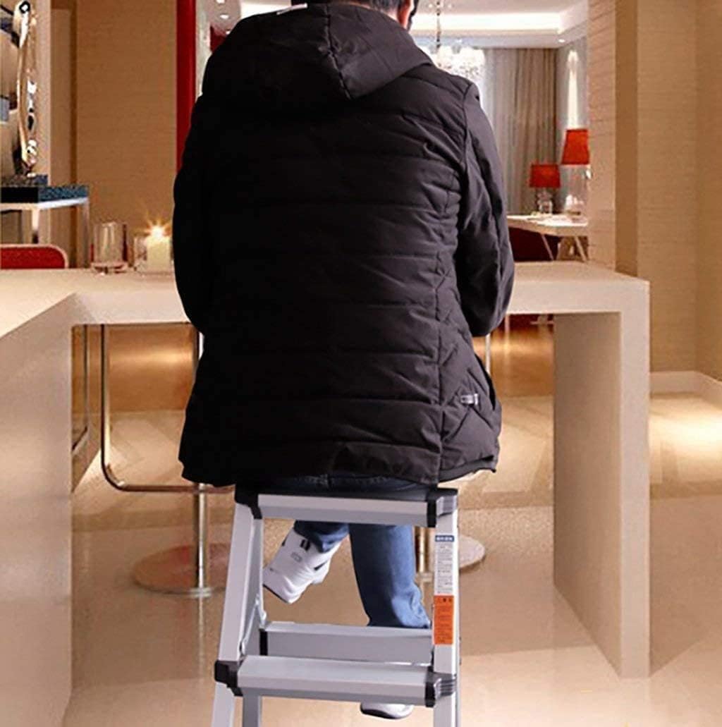 OKUOKA Outdoor Home Dual-Purpose Step Stool,Stepladders Chair Seat Ladder Stair Step to Expand Multi-Function Dual-Use Stool, Ladder Chair Ladders,42 * 90 * 123Cm,Size Name:42 * 90 * 123C