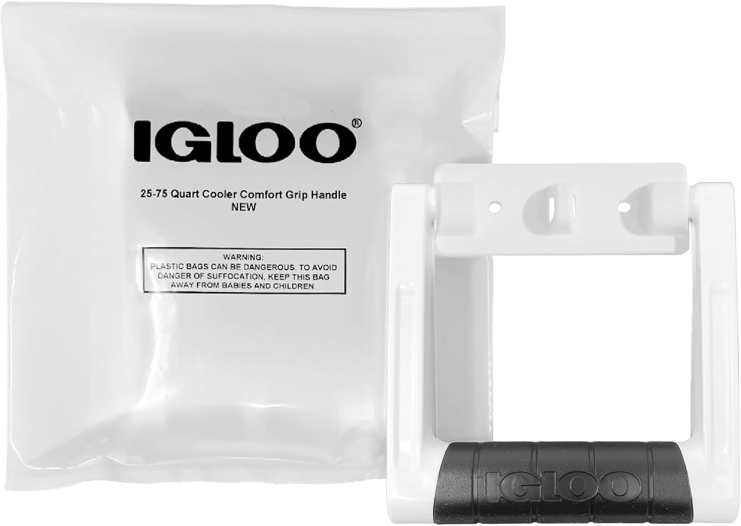 Igloo Premium Comfort Rubber Grip Swing-Up Handle, 25-75 Qt Coolers, White (1 Handle)