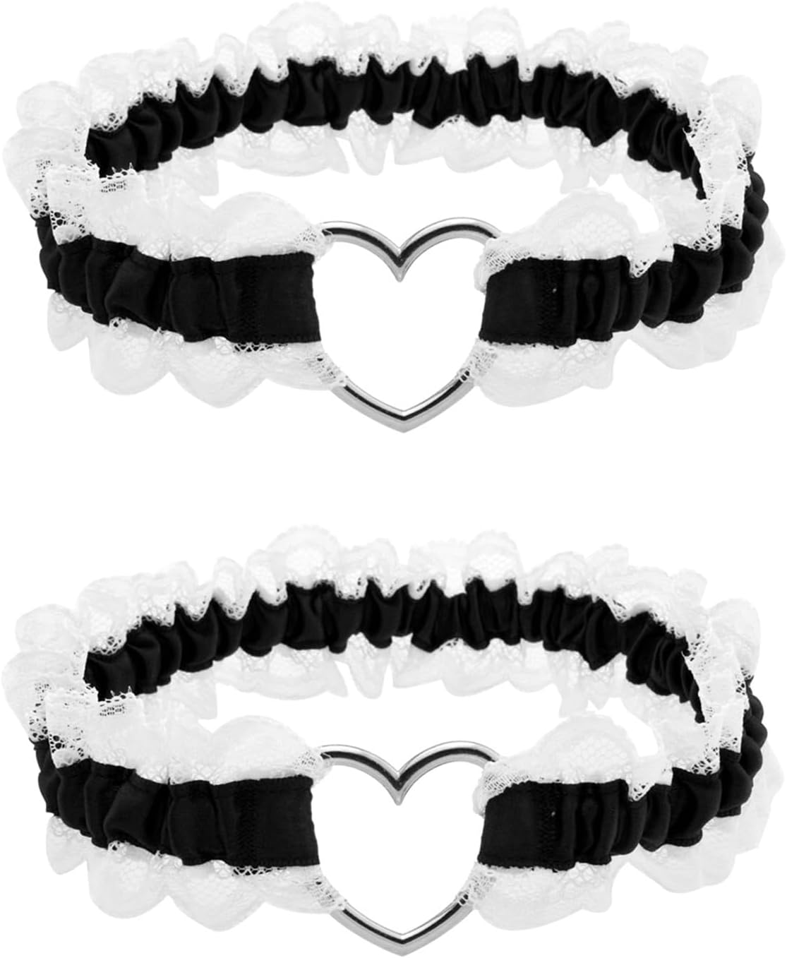 Lace Heart Leg Garter Belt Set, Adjustable Bridal Wedding Thigh Garter Gift for Bride Party