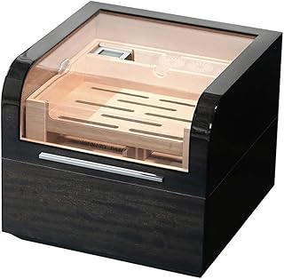 Cigar Humidor, Cedar Cigar Storage Box with Adjustable Divider, Constant Temperature Moisturizing Cedar Wood Sealed Large Capacity Cigar Box, Holds 200-250 Cigars