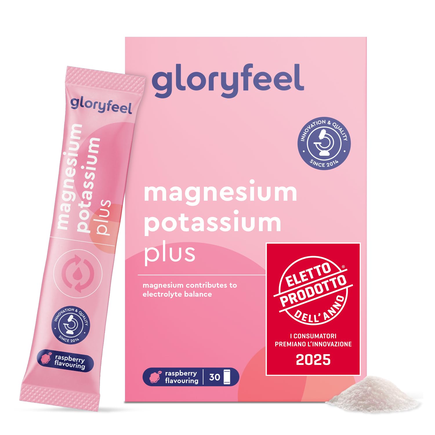 Magnesio e Potassio Integratore, Eletto PRODOTTO DELL'ANNO 2025, Gusto Lampone, 30 Bustine, Vitamina C, B12, Riboflavina e Tiamina, Contro Stanchezza e Affaticamento, per Sistema Immunitario e Nervoso