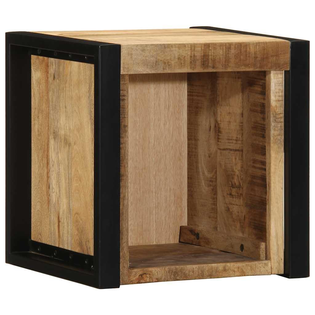 Wandmontierter Nachttisch aus massivem Mangoholz mit Stauraum für Schlafzimmer, robuste Hartholz-Konsolen für Bücher und Deko