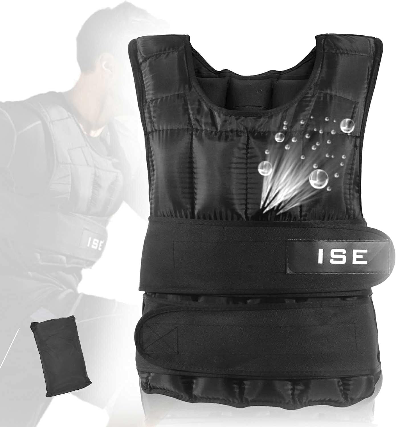 ISE SY3002 Adjustable Weighted Vest [5 kg, 10 kg, 15 kg, 20 kg, 25 kg, 30 kg] Weight Vests for Weight Training Bodybuilding Exercise