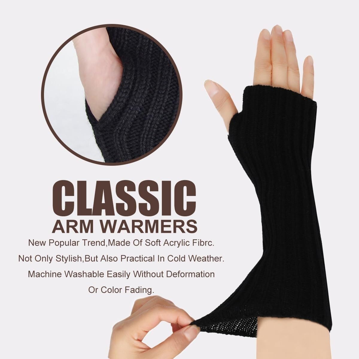 Guantes Viento Deportivos Guantes De Punto Sin Dedos Cálidos Invierno Ropa Con Agujero For El Pulgar Regalos De Invierno
