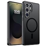 SUPFINE Magnetic for Samsung Galaxy S25 Ultra Case(Compatible with MagSafe) (Military Grade Drop Protection) Slim Translucent Shockproof Phone Case,Black