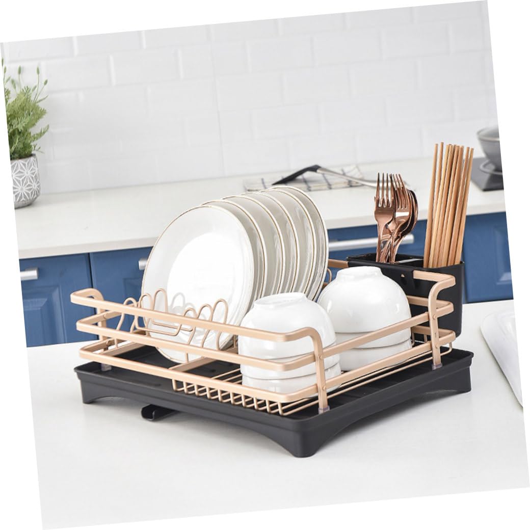 Cabilock 1 Pc Étagère Ustensiles De Cuisine en Métal Égouttoir à Vaisselle Porte-ustensiles D'évier Chariot à Ustensiles De Cuisine Égouttoir De Comptoir Boîte De Rangement Plastique Coupe
