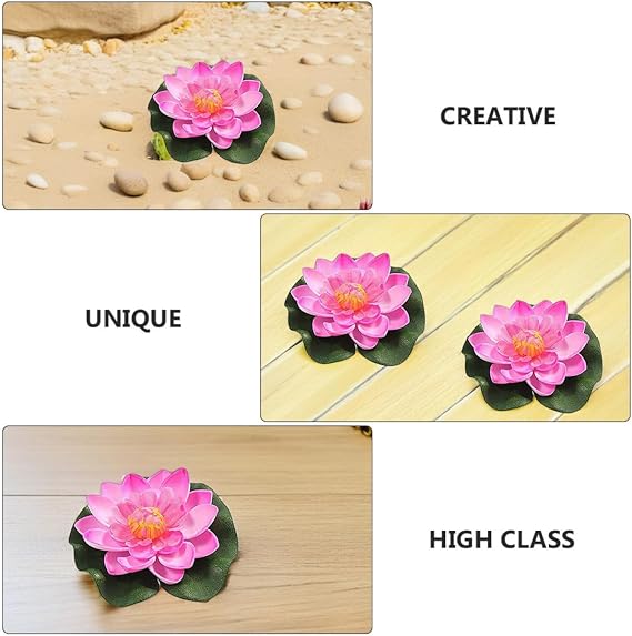 Ipetboom Floating Pool, Flowers, Artificial Flowers, Lotus Flowers, Water Lily Pads, 14 Pieces, Pond, Pool, Lotus, Ornament, For Home, Patio, Garden, Aquarium, Wedding, Party, Holiday, Decoration