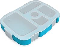 Bentgo Kids Tray with Transparent Cover - Reusable, BPA-Free, 5-Compartment Meal Prep Container with Built-In Portion Control for Healthy Meals At Home & On the Go (Confetti Edition - Abyss Blue)