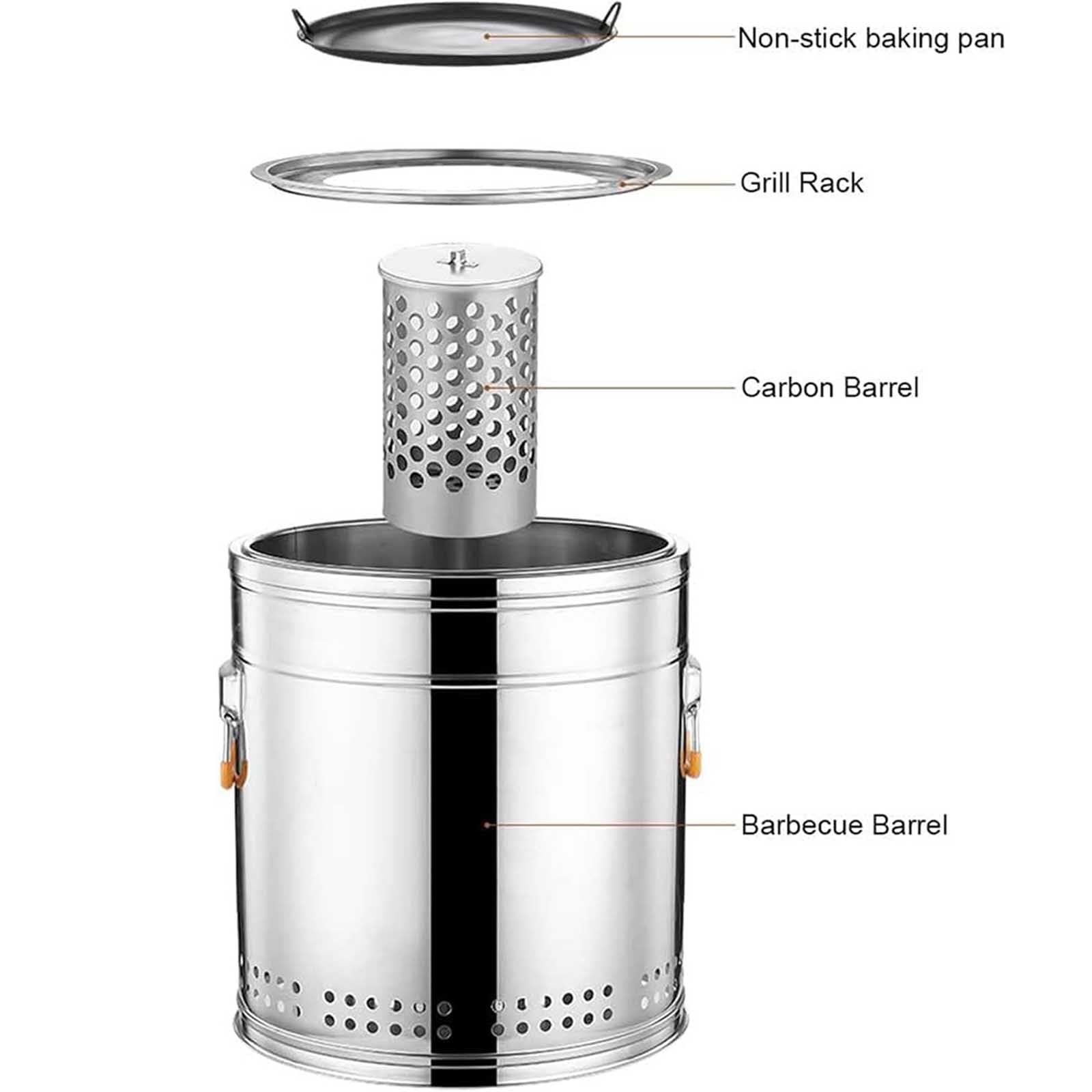 Barbecue a carbonella con 30 spiedini, design da appendere, grande capacità, in acciaio inox, per barbecue e brasatura