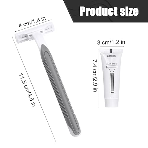 Miniatura 5 de Maquinillas de afeitar desechables en paquete a granel de 30, maquinillas de afeitar desechables envueltas individualmente, doble hoja con crema de