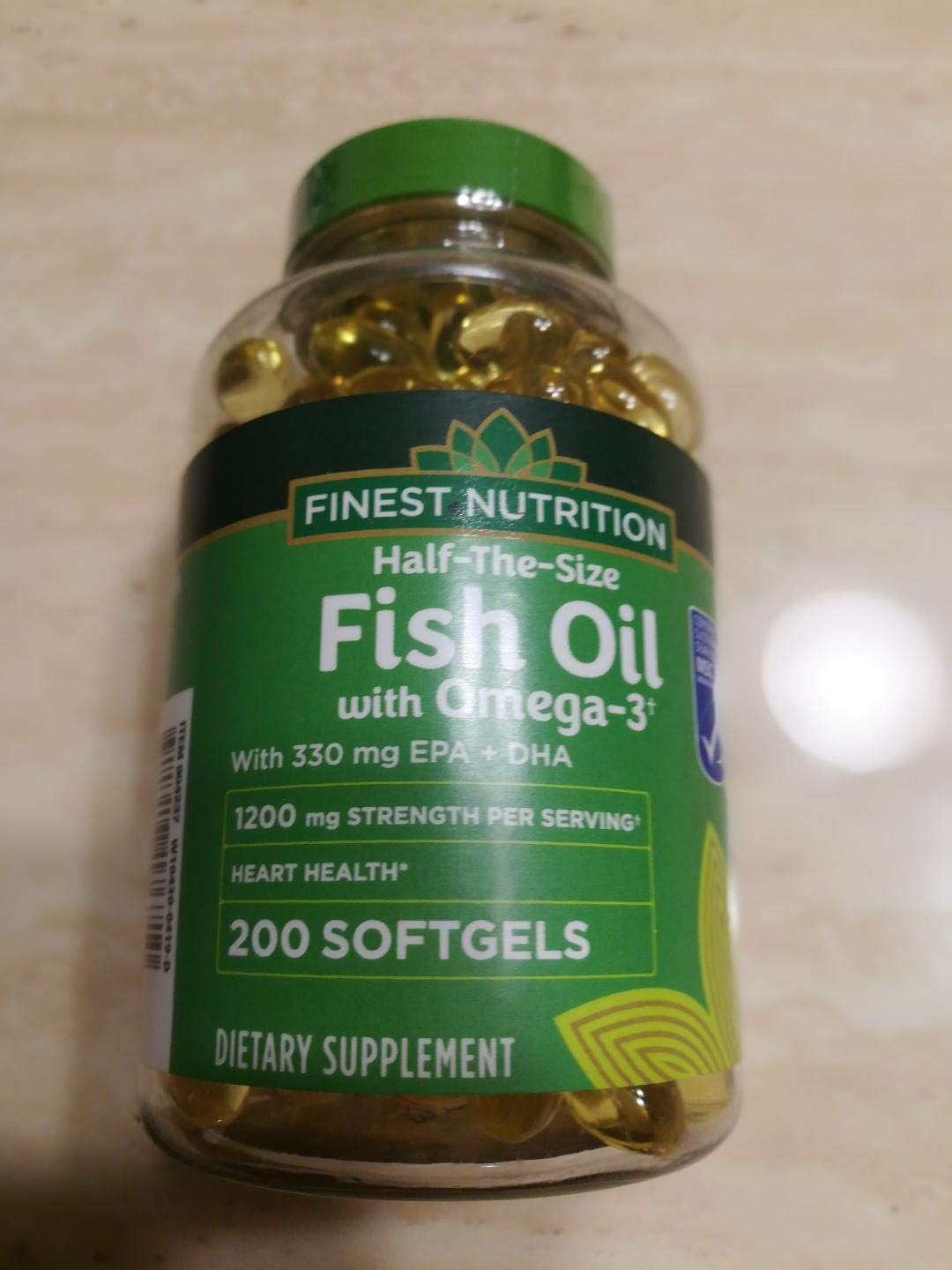 Buy Finest Nutrition HalfTheSize Fish Oil 1200 mg, Softgels, 200 ea