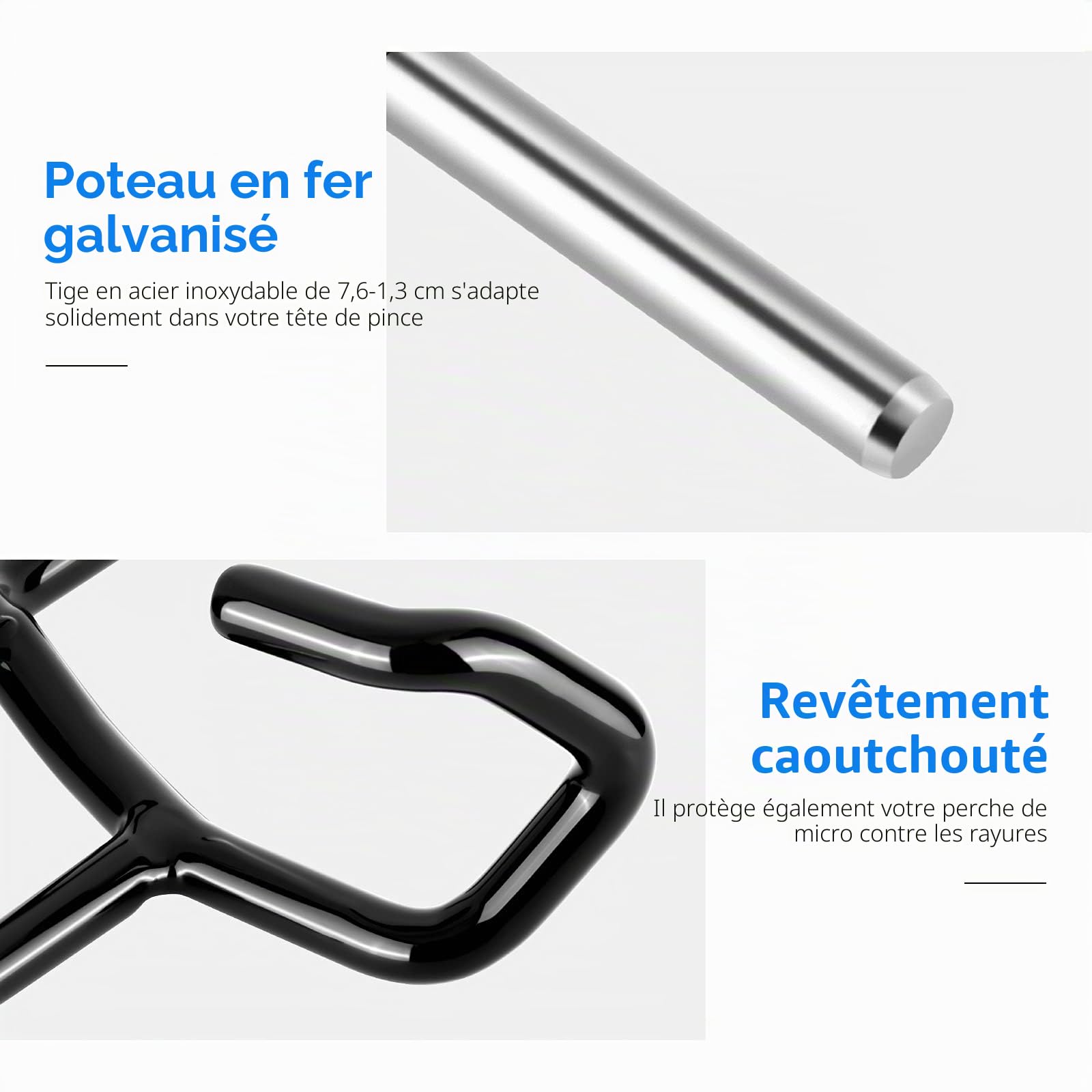 NEEWER Support de perche de microphone en métal pour pieds en C et pieds de micro, Noir